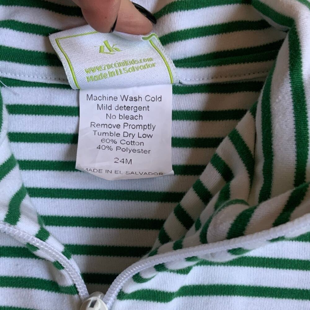 Zuccini Kids Green and white Pullover 24 mo - Picture 3 of 3
